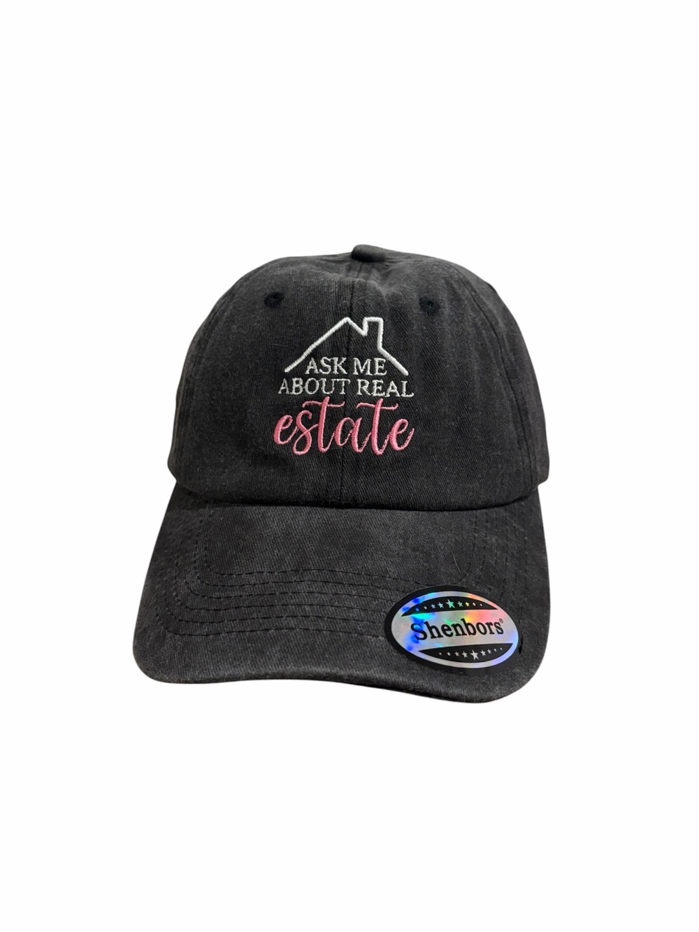 Black 'Ask Me About Real Estate' Cap